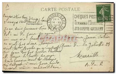 Kobieta niosąca koszyk — Limoges — V. P. n°104 — Rewers