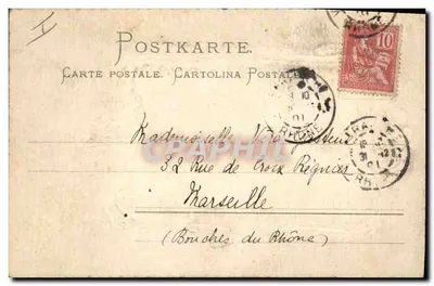 Jovem mulher com chapéu florido — Foto-Aquarela-Postkarte, Série 1119 — Meissner & Buch, Leipzig — Verso