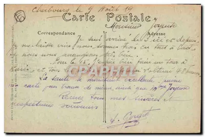 Cherbourg — Facha exterior do Casino — editor Anctins & Fils, n° 94 — Verso
