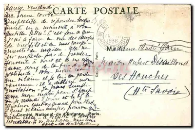Criança com boneca e cachorro — Meurthe-et-Moselle — Semana da Criança, N° 49082, desenho de Boniface Mallet — Verso