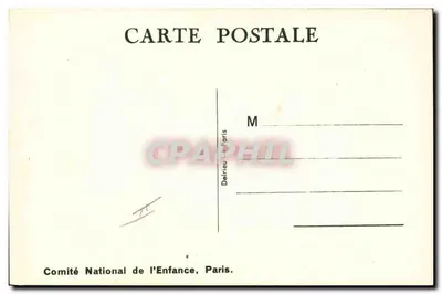Petite Maman — ilustração de uma menina segurando um bebê em um carrinho de bebê — assinada Pantilée Mallet — Verso