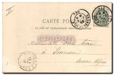 PYRÉNÉES — Trajes do País — Músicos de Larnus-Eaux-Bonnes — Desenho de Gorse — D. T., Editor, N° 666 — Verso
