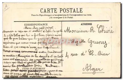 Jogador de corneta — Cuyon, Puy-de-Dôme — Editor L.L. — Verso