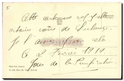 Pastor com ovelhas — Novembro — Alinari, n° 1010 — Verso