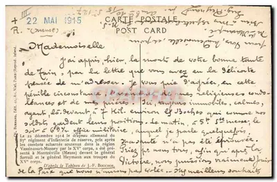 Cerimônia militar — 22 de maio de 1915 — J.-F. Boucher, editor — Verso