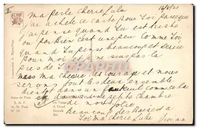 Mulher triste em um interior — ilustração de B. Sautier — Salon de Paris, N° 70 — Verso