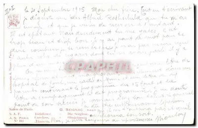 Jovem mulher nua em um sofá — obra de G. Seignac — Salon de Paris, N° 103 — Verso