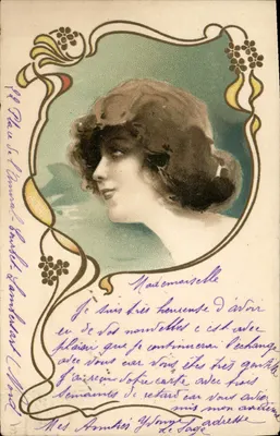 Portret kobiety — Art nouveau — Raphaël Tuck & Fils, seria 202