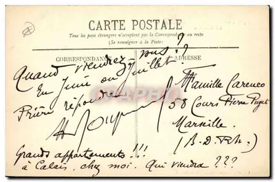 Boulogne-sur-Mer — O Casino — E.S. 21 — Editor Stévenard — Verso