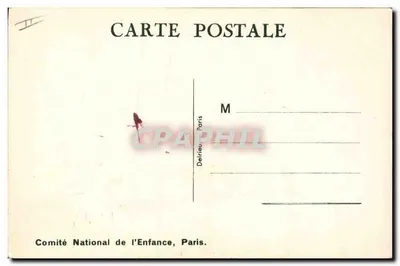 Bebê em maiô e colete salva-vidas — salto ao mar — desenho de Boofaice Mallet — Verso