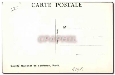 Une petite fille en maillot de bain — sur un ponton — éditeur Comité National de l'Enfance, Paris — Verso