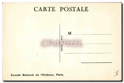 Criança em maiô e colete de salvamento — em um pontão — desenho de Béatrice Mallet — Comité National de l'Enfance, Paris — Verso