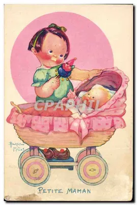 Bilhete postal antigo Fantasia Ilustrador Crianças Beatrice Mallet Petite maman