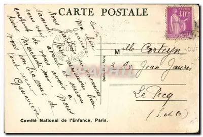 Bilhete postal antigo Fantasia Ilustrador Crianças Beatrice Mallet Petite maman — Verso