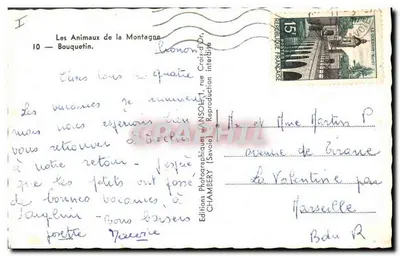 Bouquetin — Os Animais da Montanha — Éditions Photographiques ANSOLO, Chambéry — Verso