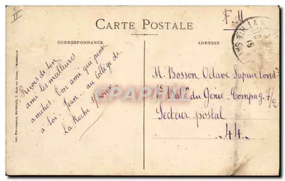 Soldado en marcha — escena de despedida — Édouard, 1914 — Reverso