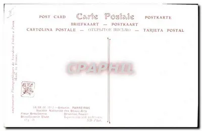 Nagość na kanapie — róże i czerwone szlafroki — Salon 1913 — Antonio Parreiras — Rewers