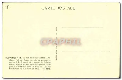 Napoleão II — Rei de Roma (1811-1832) — Braun & Cie, Paris — Verso