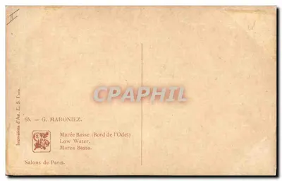Marée Basse (Bord de l'Odet) — G. Maroniez — Imp. d'Art. E. S. Paris, n°65 — Rewers