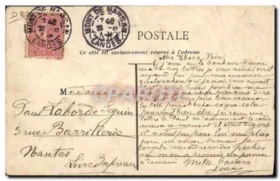 Hochzeitsabend in den Landes — La Rosie — F. Hernède, fot. Arguauax (Landes) — Rückseite