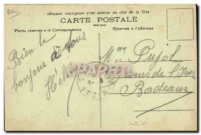 Nos Landes — Pastor landês e seu rebanho — Fototipia Marcel Delboy, Bordeaux — Verso