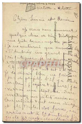 La Lande Pittoresque — Schapen die naar de weide gaan — Uitgave R. Sourgen (Landes) — Achterkant