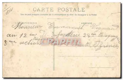 Intérieur dans les Landes (lou Pächedeüy) — scène de vie rustique avec tête de vache et cheminée — F. Bernède, phot., Arjuzanx (Landes) — Verso