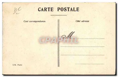 Abreise nach La Begude — satirische Karikatur — L'H. Paris — Rückseite