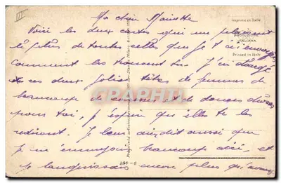 Jovem mulher sob trepadeira — ilustração — O. Menghier — Verso
