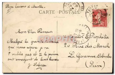 Bilhete postal antigo Animais da Savoie O chamois — Verso
