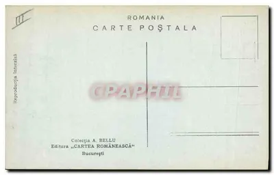 Pastor com seu rebanho — paisagem montanhosa — Editor A. Bellu, Coleção Cartea Românească — Verso