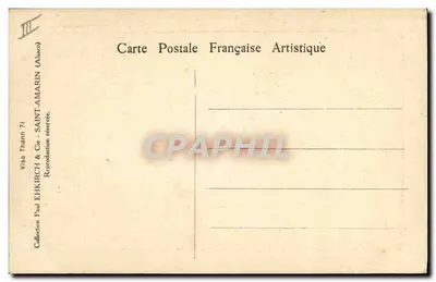 As forças francesas na Alsácia — Revista passada pelo generalíssimo Joffre, generais Dubail, de Maud’Huy, Serret — Editor: Paul EHKIRCH & Cie, Thann — Verso