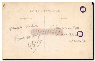 Joffre na Escola Politécnica — com 17 anos — Miss Clara, Rivesaltes — Verso