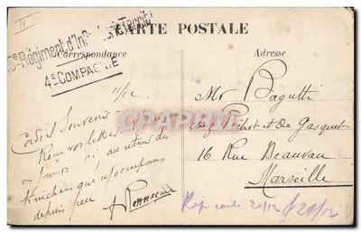 Scène de campagne — soldats près d'un abri en bois — éditeur ÉCHO DE PARIS — Verso