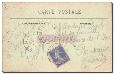 W kraju Landais — Ochroniarze owiec — Fototypia Marcel Delbey, Bordeaux — nr 107 — Rewers