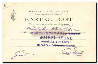 Botrel em casa — Quadro de M. Paul de Frick (Salão de 1902) — Editor Théodore Botrel — Verso