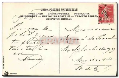 Menina em trenó — Natal — União Postal Universal — Verso