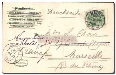 Hanauer — homem vestindo traje tradicional fumando um cachimbo — G. Martin, n°1 — Verso