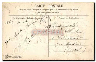 Bonne Année — dekoracje z haju, lilii i róż — K.F. wydawcy, Paryż, seria 01.957 — Rewers