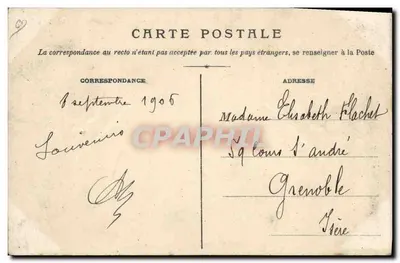 Le Pertuiset — Uroczystość Towarzystwa Ratunkowego « La Vigie » 1906 — Lib. Giroud, Firminy — Rewers