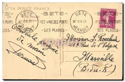 Regaty na kanale — Sète — Wydawca Les Editions d'Art 'Véron' (nr 13) — Rewers