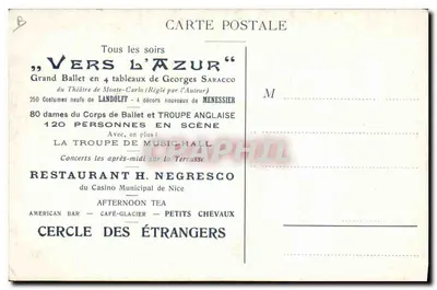 Kursaal de Genebra — Espectáculo "Vers l'Azur" — SADAG, Genebra — Verso
