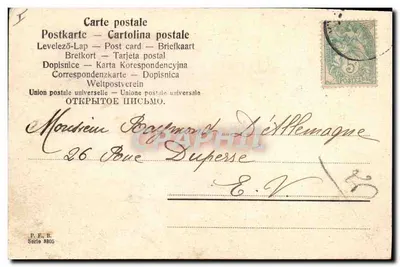 Menina com violino — Marguerite Payer, 1907 — P.F.B. Série 3805 — Verso