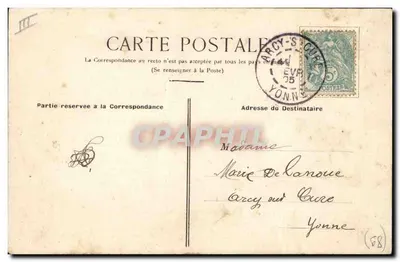 Homme à chapeau melon et lunettes — jouant d'un instrument à vent — éditeur E (monogramme) sur la carte — Verso