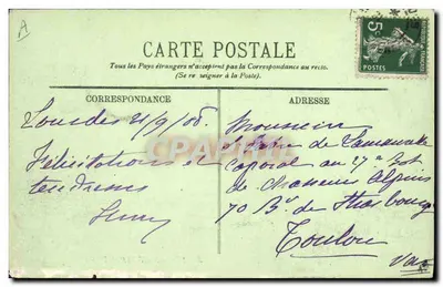 Un Berger — Scènes et Types des Pyrénées — LL. — Verso