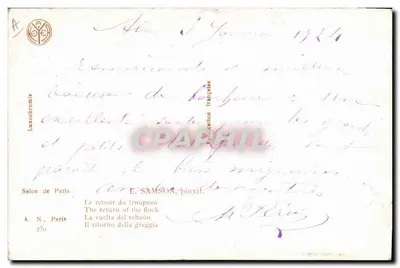 Retorno do rebanho — Editor Laxochromie, n° 250 — Verso