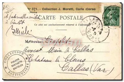 Bergère Corse — femme en tenue traditionnelle avec troupeau de moutons — éditeur inconnu — Achterkant