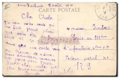 Geral Joffre — Comandante em chefe do Exército Francês — S. FARGES, ÉDIT., LYON, n° 6196 — Verso