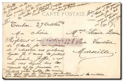 Général Joffre — portrait en uniforme — Cliché Eugène Pirou — Rückseite