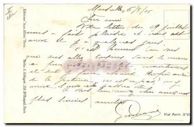Dziecko w mundurze wojskowym — Ćwiczenie — Wydawnictwo Aux Alliés, Paryż — Rewers